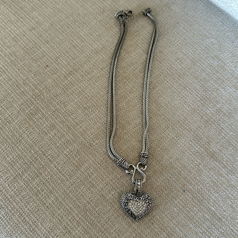 Lia Sophia Steel Crystal Heart necklace
